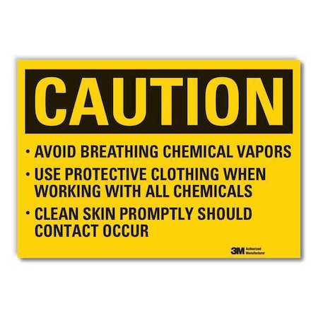 Caution Sign, 7 in H, 10 in W, Non-PVC Polymer, Vertical Rectangle, English, LCU3-0490-ED_10x7 MPN:LCU3-0490-ED_10x7