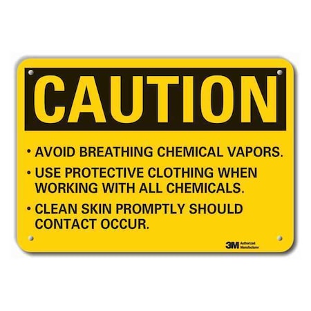 Reflective Ppe Caution Sign, 10 in Height, 14 in Width, Aluminum, Horizontal Rectangle, English MPN:LCU3-0491-RA_14x10