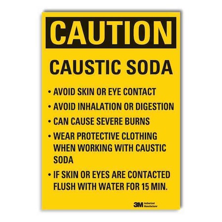 Caution Sign, 5 in Height, 3 1/2 in Width, Reflective Sheeting, Vertical Rectangle, English MPN:LCU3-0494-RD_5x3.5