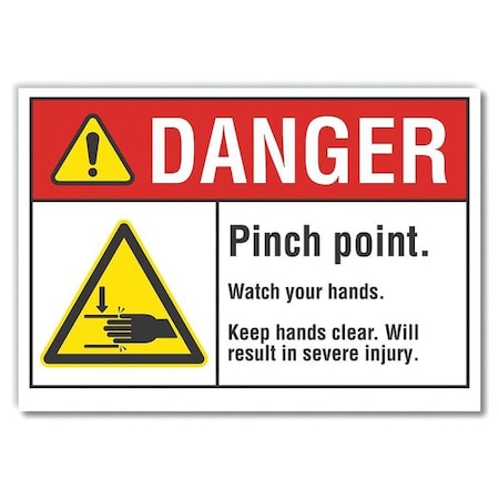 Danger Sign, 7 in Height, 10 in Width, Non-PVC Polymer, Vertical Rectangle, English MPN:LCU4-0001-ED_10x7