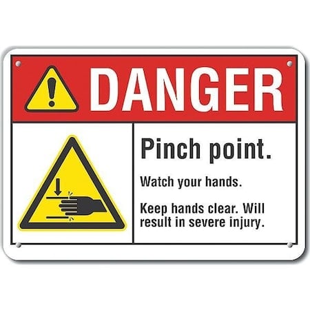 Danger Sign, 10 in Height, 14 in Width, Plastic, Horizontal Rectangle, English MPN:LCU4-0001-NP_14X10
