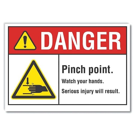 Danger Sign, 10 in Height, 14 in Width, Non-PVC Polymer, Horizontal Rectangle, English MPN:LCU4-0002-ED_14x10