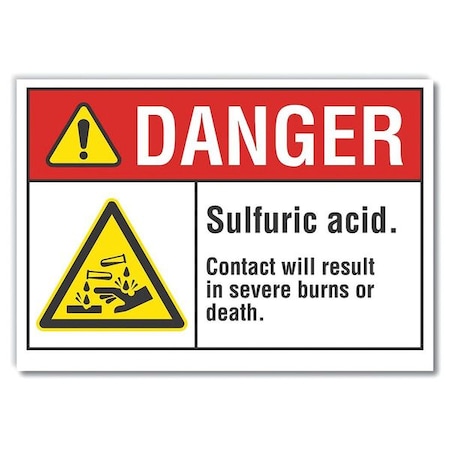 Danger Sign, 10 in H, 14 in W, Non-PVC Polymer, Horizontal Rectangle, English, LCU4-0004-ED_14x10 MPN:LCU4-0004-ED_14x10