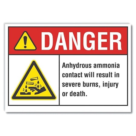Danger Sign, 10 in H, 14 in W, Non-PVC Polymer, Horizontal Rectangle, English, LCU4-0008-ED_14x10 MPN:LCU4-0008-ED_14x10