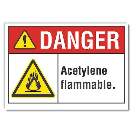 Danger Sign, 10 in H, 14 in W, Non-PVC Polymer, Horizontal Rectangle, English, LCU4-0014-ED_14x10 MPN:LCU4-0014-ED_14x10
