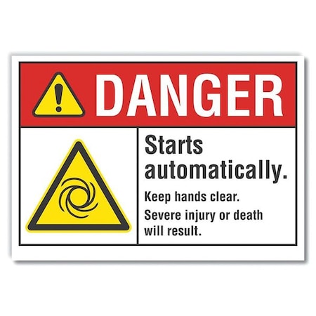 Danger Sign, 10 in Height, 14 in Width, Non-PVC Polymer, Horizontal Rectangle, English MPN:LCU4-0021-ED_14x10