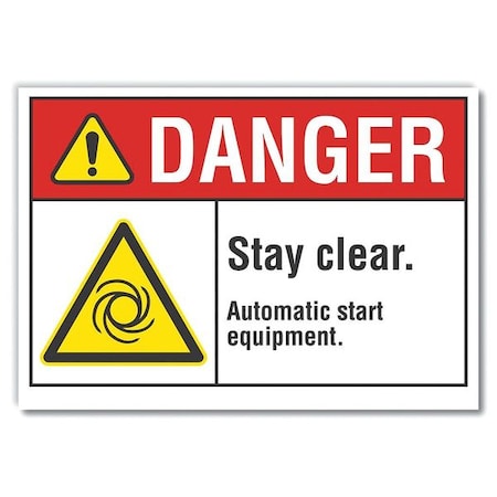 Danger Sign, 10 in Height, 14 in Width, Non-PVC Polymer, Horizontal Rectangle, English MPN:LCU4-0022-ED_14x10