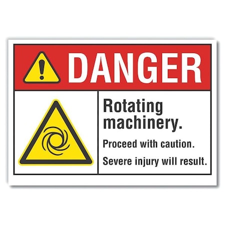 Danger Sign, 10 in Height, 14 in Width, Non-PVC Polymer, Horizontal Rectangle, English MPN:LCU4-0024-ED_14x10