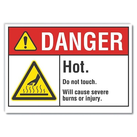 Danger Sign, 10 in H, 14 in W, Non-PVC Polymer, Horizontal Rectangle, English, LCU4-0028-ED_14x10 MPN:LCU4-0028-ED_14x10