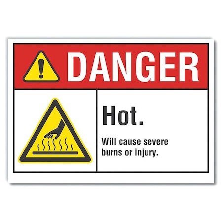 Danger Sign, 7 in H, 10 in W, Non-PVC Polymer, Vertical Rectangle, English, LCU4-0029-ED_10x7 MPN:LCU4-0029-ED_10x7