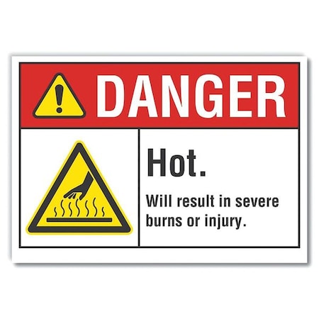 Danger Sign, 10 in H, 14 in W, Non-PVC Polymer, Horizontal Rectangle, English, LCU4-0030-ED_14x10 MPN:LCU4-0030-ED_14x10
