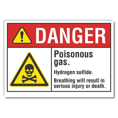 Danger Sign, 10 in H, 14 in W, Non-PVC Polymer, Horizontal Rectangle, English, LCU4-0032-ED_14x10 MPN:LCU4-0032-ED_14x10