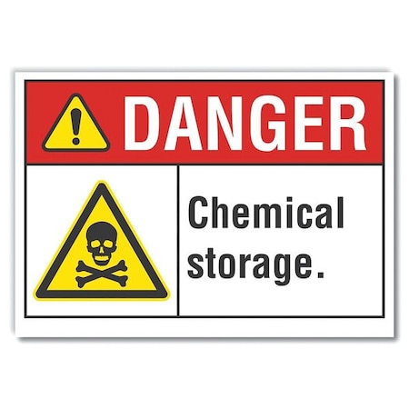 Danger Sign, 10 in H, 14 in W, Non-PVC Polymer, Horizontal Rectangle, English, LCU4-0037-ED_14x10 MPN:LCU4-0037-ED_14x10
