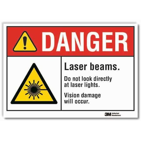 Danger Sign, 10 in H, 14 in W, Non-PVC Polymer, Horizontal Rectangle, LCU4-0054-ED_14x10 MPN:LCU4-0054-ED_14x10