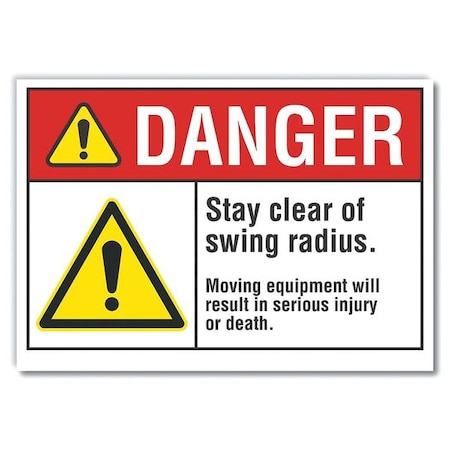 Danger Sign, 10 in Height, 14 in Width, Non-PVC Polymer, Horizontal Rectangle, English MPN:LCU4-0064-ED_14x10