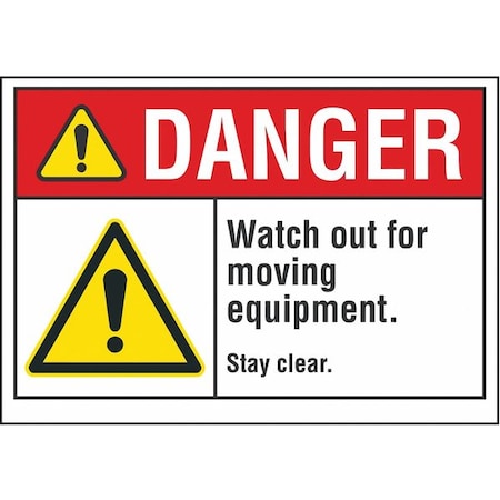 Danger Sign, 10 in Height, 14 in Width, Non-PVC Polymer, Horizontal Rectangle, English MPN:LCU4-0066-ED_14x10
