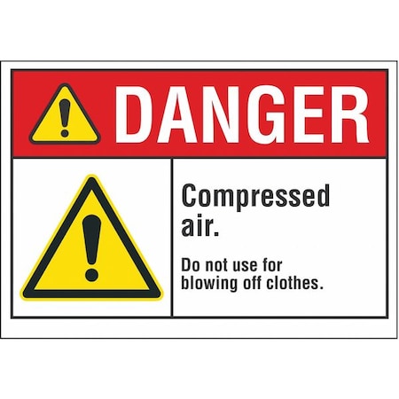 Danger Sign, 10 in H, 14 in W, Non-PVC Polymer, Horizontal Rectangle, English, LCU4-0070-ED_14x10 MPN:LCU4-0070-ED_14x10