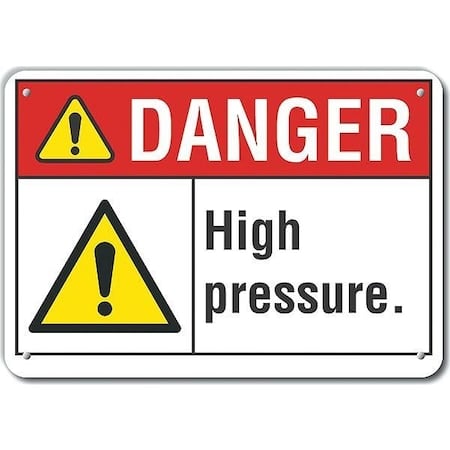 Danger, High Pressure, 14 in W x 10 in H, Horizontal Rectangle, Plastic, LCU4-0075-NP_14X10 MPN:LCU4-0075-NP_14X10