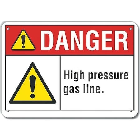 Plastic High Pressure Danger Sign, 7 in Height, 10 in Width, Plastic, Vertical Rectangle, English MPN:LCU4-0076-NP_10X7