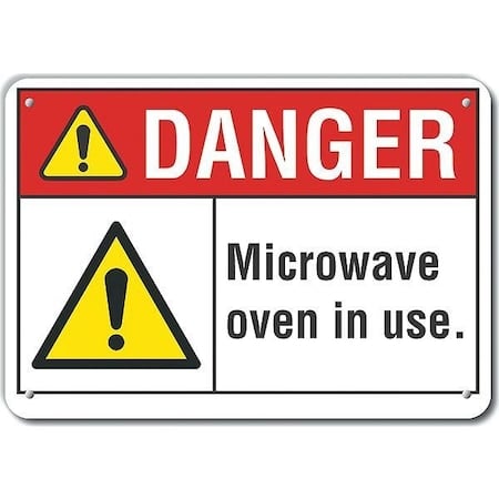 Radiation & Laser Sign, 10 in H x 14 in W, Plastic, Horizontal Rectangle MPN:LCU4-0077-NP_14X10