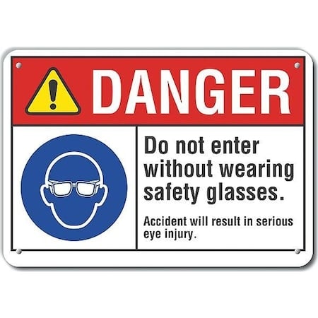 Danger Sign, 7 in Height, 10 in Width, Plastic, Vertical Rectangle, English MPN:LCU4-0087-NP_10X7