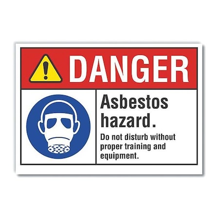 Danger Sign, 10 in H, 14 in W, Non-PVC Polymer, Horizontal Rectangle, English, LCU4-0101-ED_14x10 MPN:LCU4-0101-ED_14x10