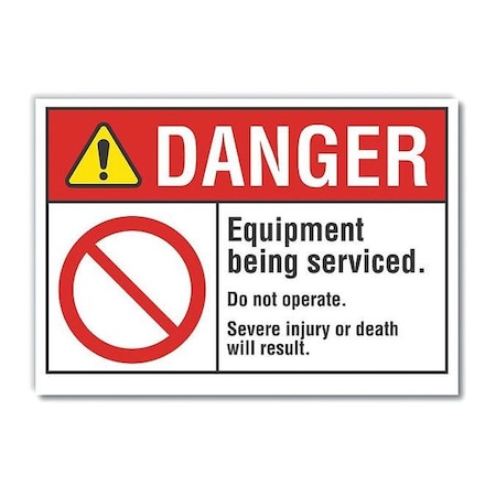 Danger Sign, 10 in Height, 14 in Width, Non-PVC Polymer, Horizontal Rectangle, English MPN:LCU4-0105-ED_14x10