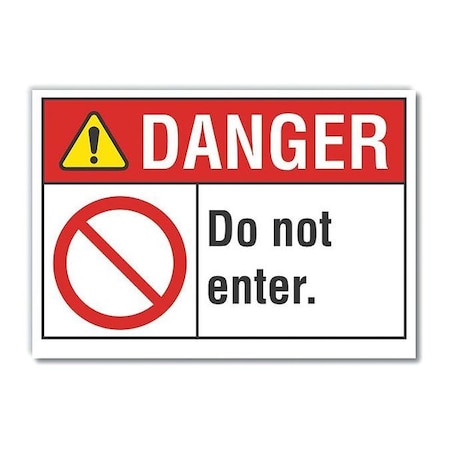Danger Sign, 10 in H, 14 in W, Non-PVC Polymer, Horizontal Rectangle, English, LCU4-0119-ED_14x10 MPN:LCU4-0119-ED_14x10