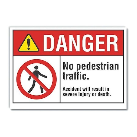 Danger Sign, 10 in H, 14 in W, Non-PVC Polymer, Horizontal Rectangle, English, LCU4-0145-ED_14x10 MPN:LCU4-0145-ED_14x10