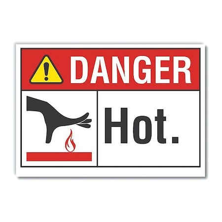 Danger Sign, 10 in H, 14 in W, Non-PVC Polymer, Horizontal Rectangle, English, LCU4-0161-ED_14x10 MPN:LCU4-0161-ED_14x10