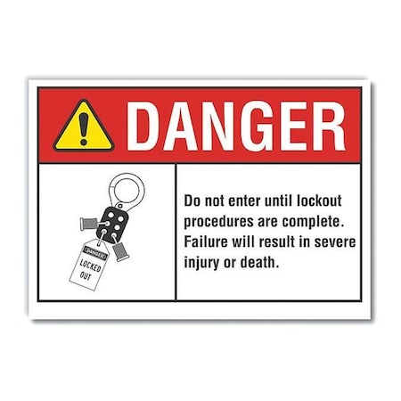 Danger Sign, 7 in Height, 10 in Width, Non-PVC Polymer, Vertical Rectangle, English MPN:LCU4-0162-ED_10x7
