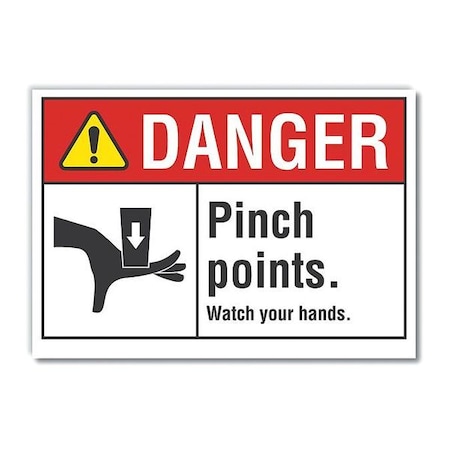 Danger Sign, 10 in Height, 14 in Width, Non-PVC Polymer, Horizontal Rectangle, English MPN:LCU4-0164-ED_14x10