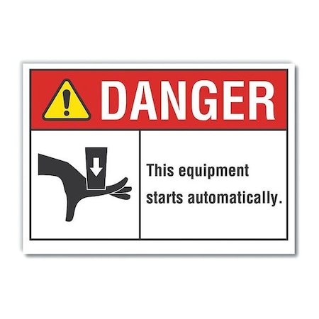 Danger Sign, 7 in Height, 10 in Width, Non-PVC Polymer, Vertical Rectangle, English MPN:LCU4-0166-ED_10x7
