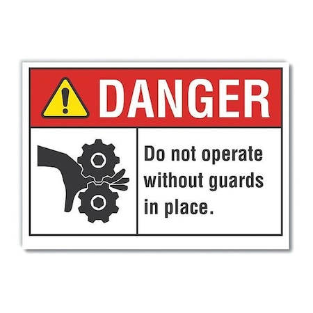 Danger Sign, 10 in Height, 14 in Width, Non-PVC Polymer, Horizontal Rectangle, English MPN:LCU4-0167-ED_14x10
