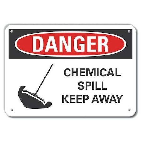Plastic Chemicals Danger Sign, 10 in H, 14 in W, Horizontal Rectangle, LCU4-0225-NP_14X10 MPN:LCU4-0225-NP_14X10
