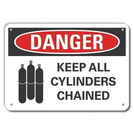 Plastic Cylinder Handling Danger Sign, 10 in H, 14 in W, Horizontal Rectangle, LCU4-0226-NP_14X10 MPN:LCU4-0226-NP_14X10
