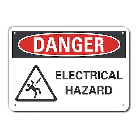 Elec Hazard Danger Sign, 10x14in, Plastic MPN:LCU4-0228-NP_14X10