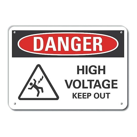 Decal, Danger High Voltage, Plastic, 14x10