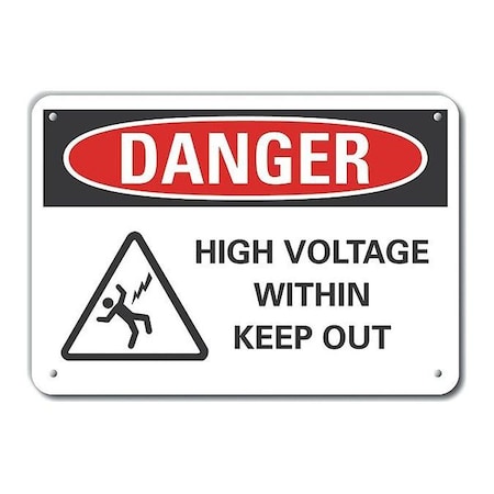 Decal, Danger High Voltage, Plastic, 10x7