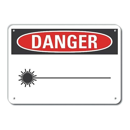 Danger Sign, 7 in H, 10 in W, Plastic, Vertical Rectangle, LCU4-0249-NP_10X7 MPN:LCU4-0249-NP_10X7