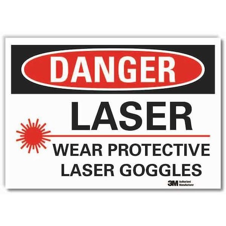Danger Sign, 7 in H, 10 in W, Non-PVC Polymer, Vertical Rectangle, LCU4-0252-ED_10x7 MPN:LCU4-0252-ED_10x7