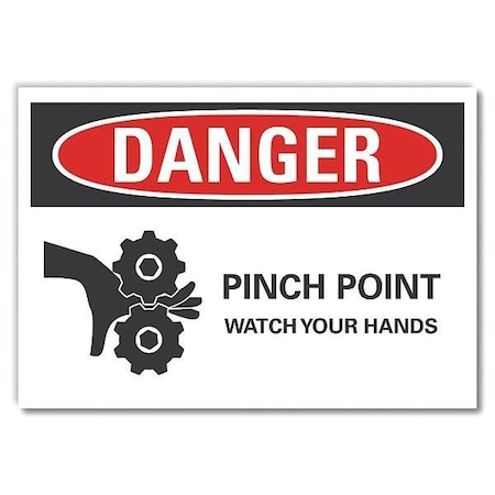 Danger Sign, 7 in Height, 10 in Width, Non-PVC Polymer, Vertical Rectangle, English MPN:LCU4-0261-ED_10x7