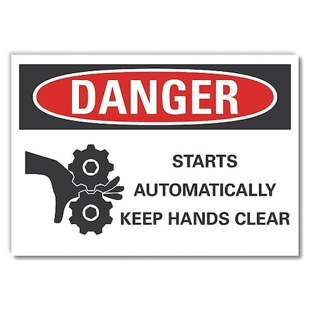 Danger Sign, 7 in Height, 10 in Width, Non-PVC Polymer, Vertical Rectangle, English MPN:LCU4-0263-ED_10x7
