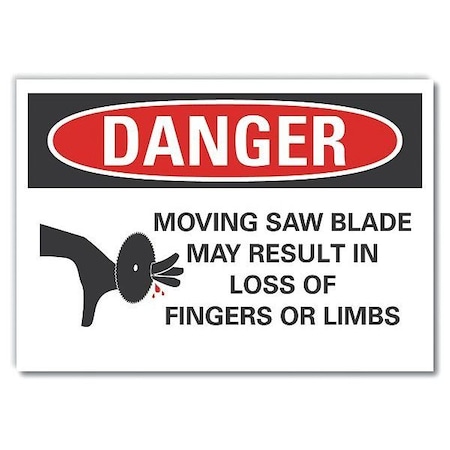 Danger Sign, 7 in Height, 10 in Width, Non-PVC Polymer, Vertical Rectangle, English MPN:LCU4-0266-ED_10x7