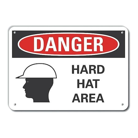 Decal, Danger Hard Hat Area, 14x10