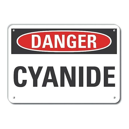 Plastic Cyanide Danger Sign, 10 in Height, 14 in Width, Plastic, Horizontal Rectangle, English MPN:LCU4-0309-NP_14X10