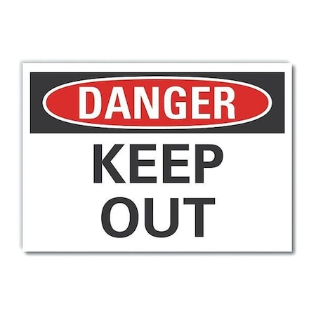 Danger Sign, 7 in H, 10 in W, Non-PVC Polymer, Vertical Rectangle, English, LCU4-0314-ED_10x7 MPN:LCU4-0314-ED_10x7