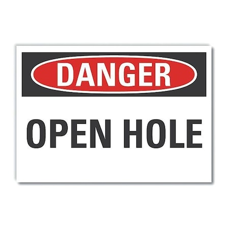 Danger Sign, 7 in H, 10 in W, Non-PVC Polymer, Vertical Rectangle, English, LCU4-0330-ED_10x7 MPN:LCU4-0330-ED_10x7