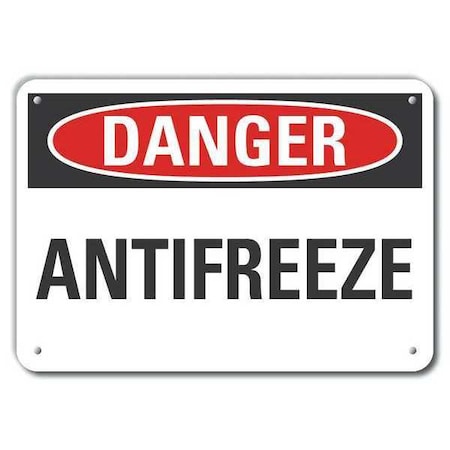 Plastic Antifreeze Danger Sign, 7 in Height, 10 in Width, Plastic, Vertical Rectangle, English MPN:LCU4-0331-NP_10X7