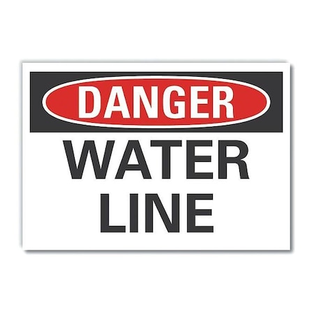 Danger, Water Line, 14 in W x 10 in H, Horizontal Rectangle, Non-PVC Polymer, LCU4-0334-ED_14x10 MPN:LCU4-0334-ED_14x10